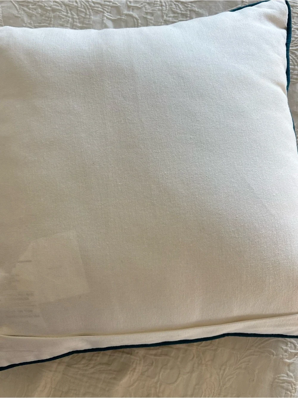 Pier 1 Blue Bunny decorative throw accent pillow bunny face plaid 17 x 17